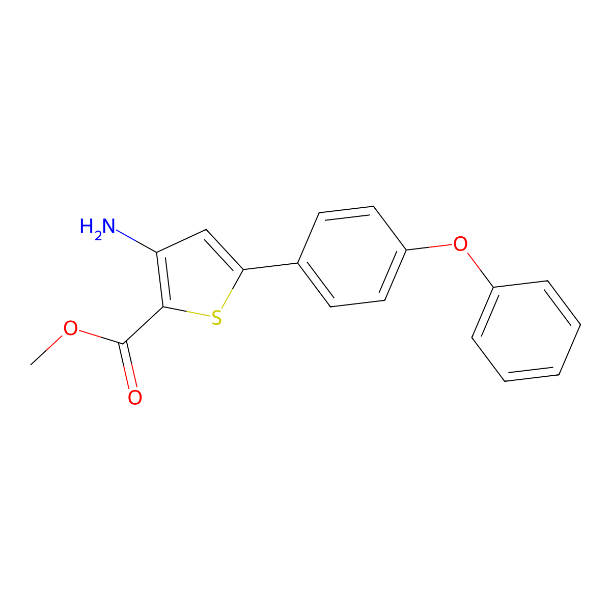 Methyl 3-amino-5-(4-phenoxyphenyl)thiophene-2-carboxylate molecular structure, CAS 474843-41-9