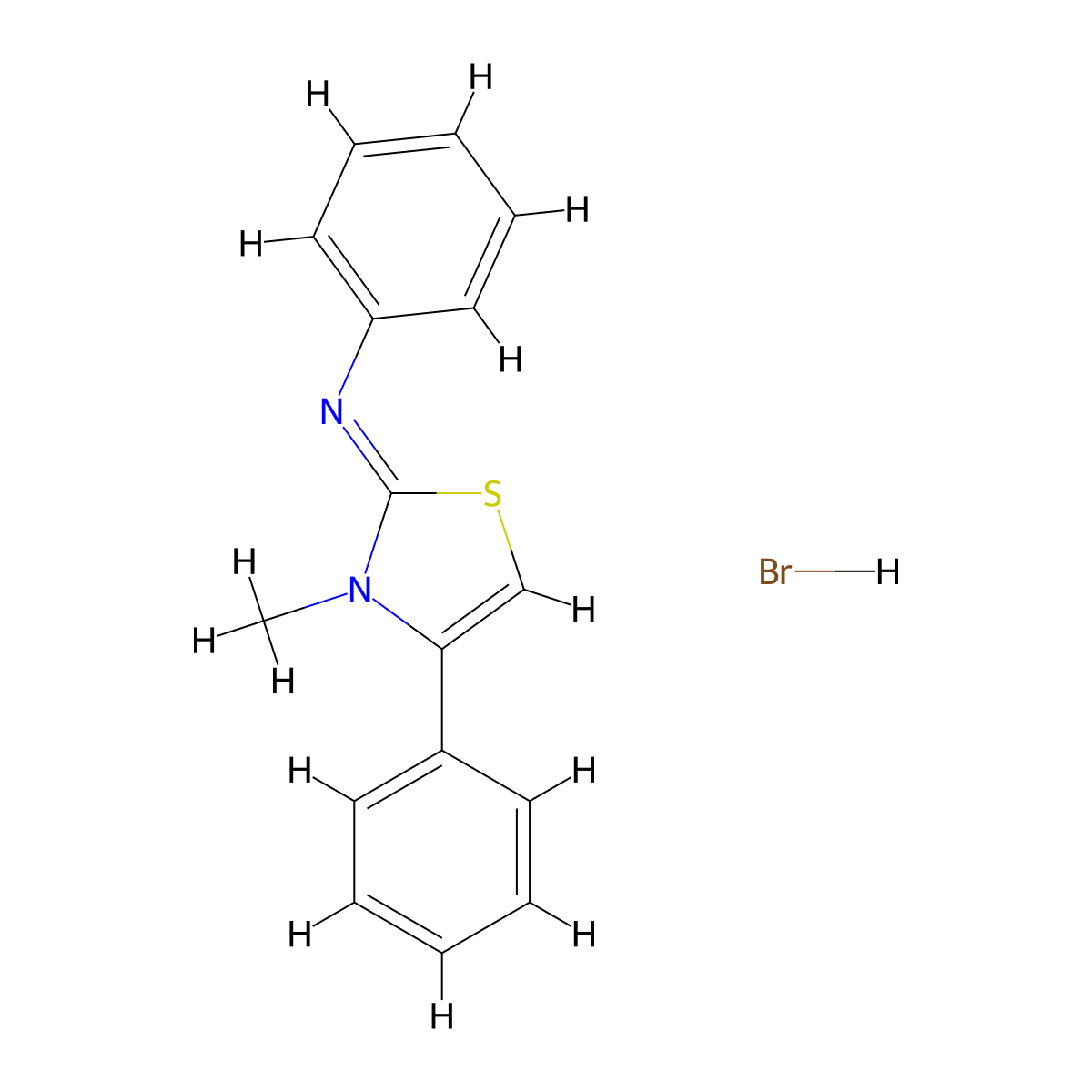 (Z)-N-(3-methyl-4-phenylthiazol-2(3H)-ylidene)aniline hydrobromide molecular structure, CAS 474877-71-9