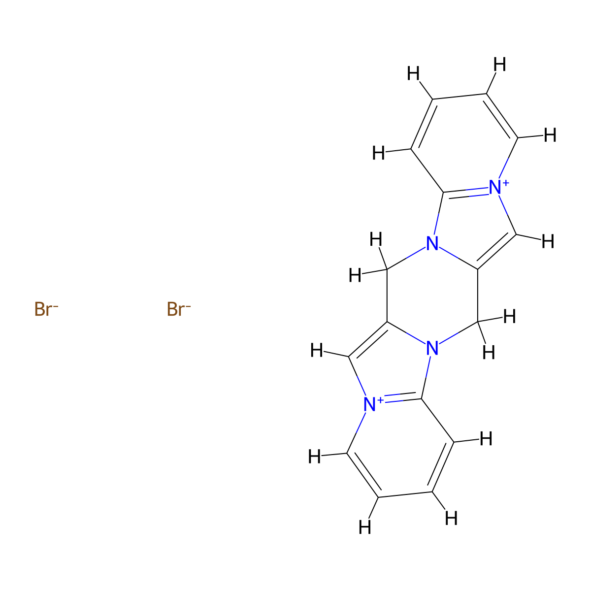 6,14-Dihydropyrido[2',1':2,3]imidazo[1,5-a]pyrido[2',1':2,3]imidazo[1,5-d]pyrazine-8,16-diium bromide molecular structure, CAS 474878-42-7
