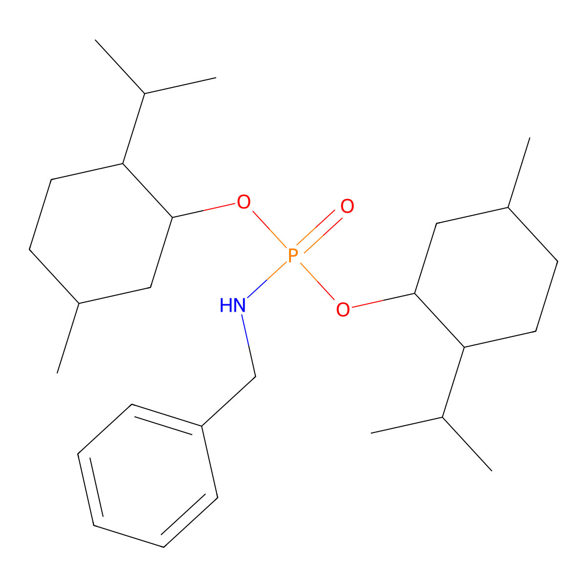 N-bis[(5-methyl-2-propan-2-ylcyclohexyl)oxy]phosphoryl-1-phenylmethanamine molecular structure, CAS 474879-12-4