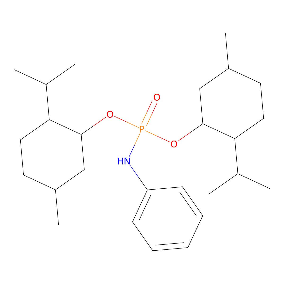 N-bis[(5-methyl-2-propan-2-ylcyclohexyl)oxy]phosphorylaniline molecular structure, CAS 474879-18-0