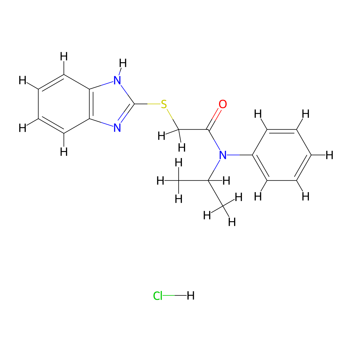 2-((1H-benzo[d]imidazol-2-yl)thio)-N-isopropyl-N-phenylacetamide hydrochloride molecular structure, CAS 474879-66-8