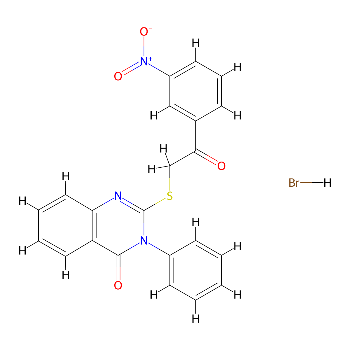 2-((2-(3-nitrophenyl)-2-oxoethyl)thio)-3-phenylquinazolin-4(3H)-one hydrobromide molecular structure, CAS 474879-71-5