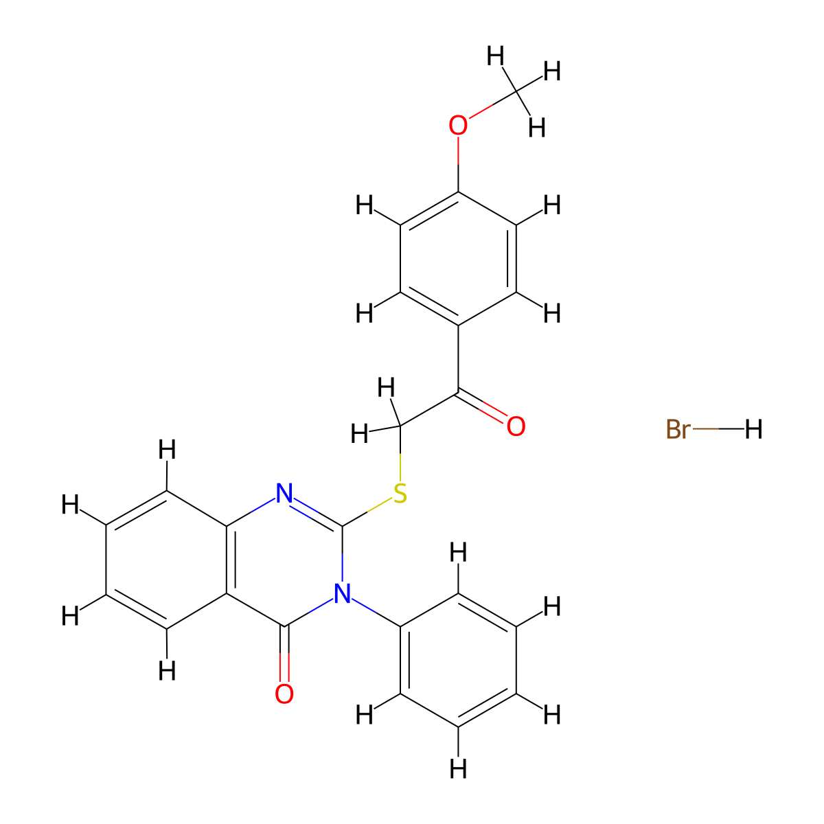 2-{[2-(4-Methoxyphenyl)-2-oxoethyl]sulfanyl}-3-phenyl-3,4-dihydroquinazolin-4-one hydrobromide molecular structure, CAS 474879-73-7
