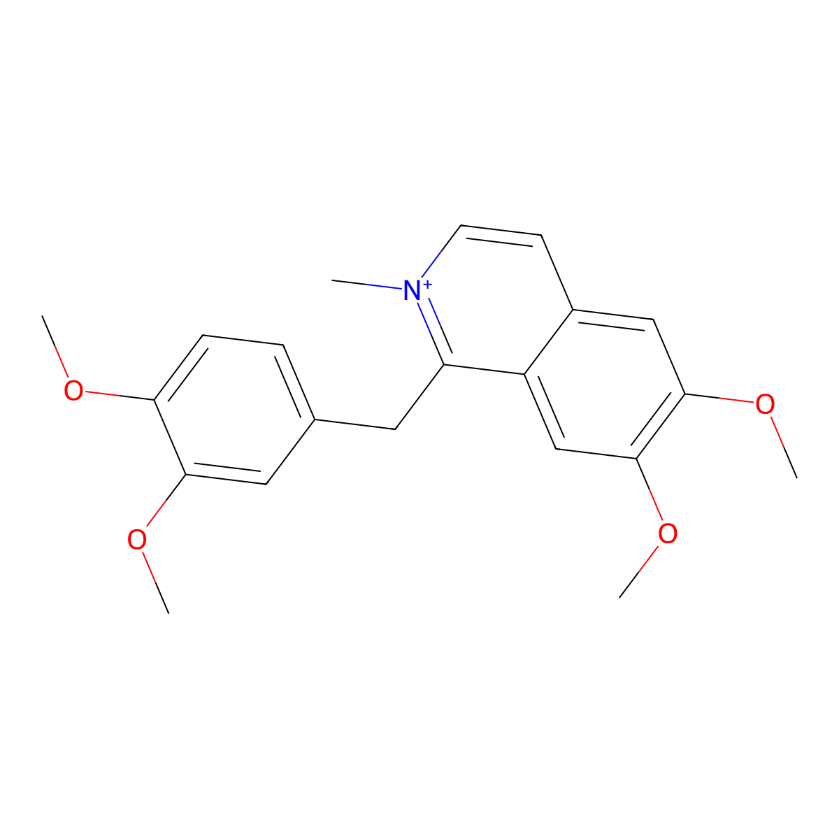 1-[(3,4-Dimethoxyphenyl)methyl]-6,7-dimethoxy-2-methylisoquinolin-2-ium molecular structure, CAS 47488-72-2