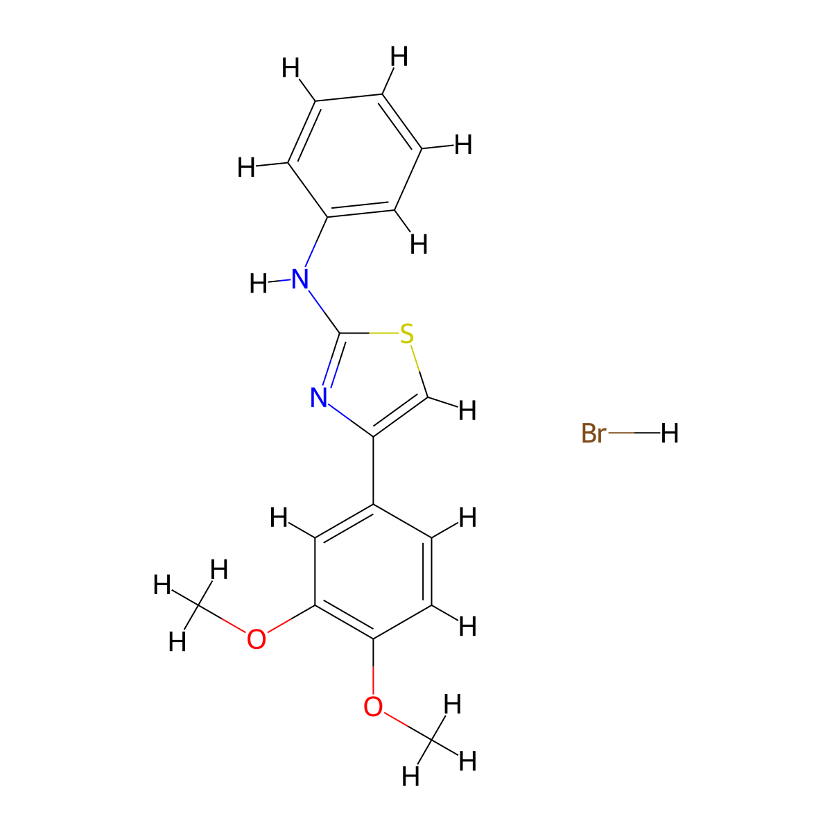 4-(3,4-Dimethoxyphenyl)-N-phenyl-1,3-thiazol-2-amine hydrobromide molecular structure, CAS 474880-09-6