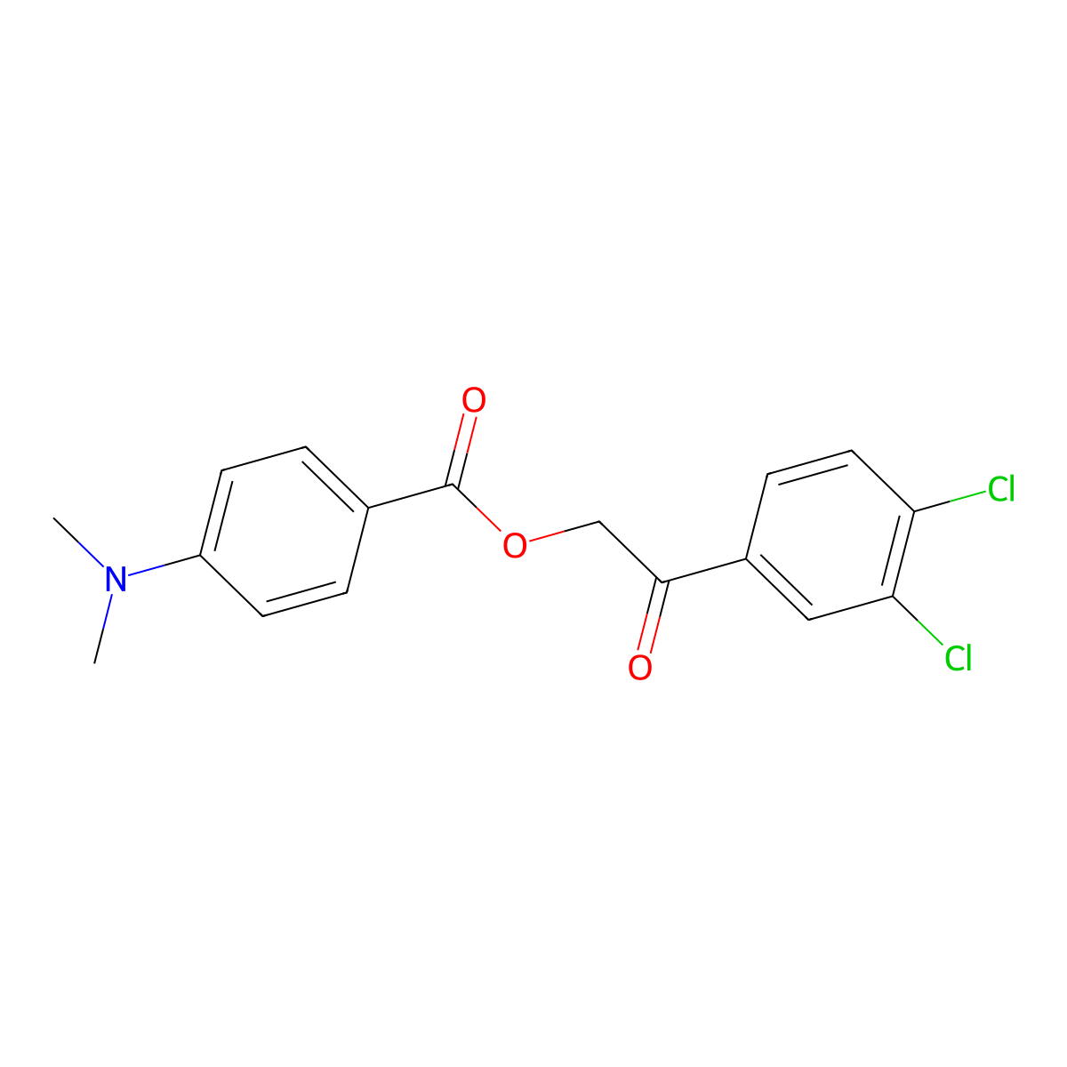 2-(3,4-Dichlorophenyl)-2-oxoethyl 4-(dimethylamino)benzoate molecular structure, CAS 474893-11-3