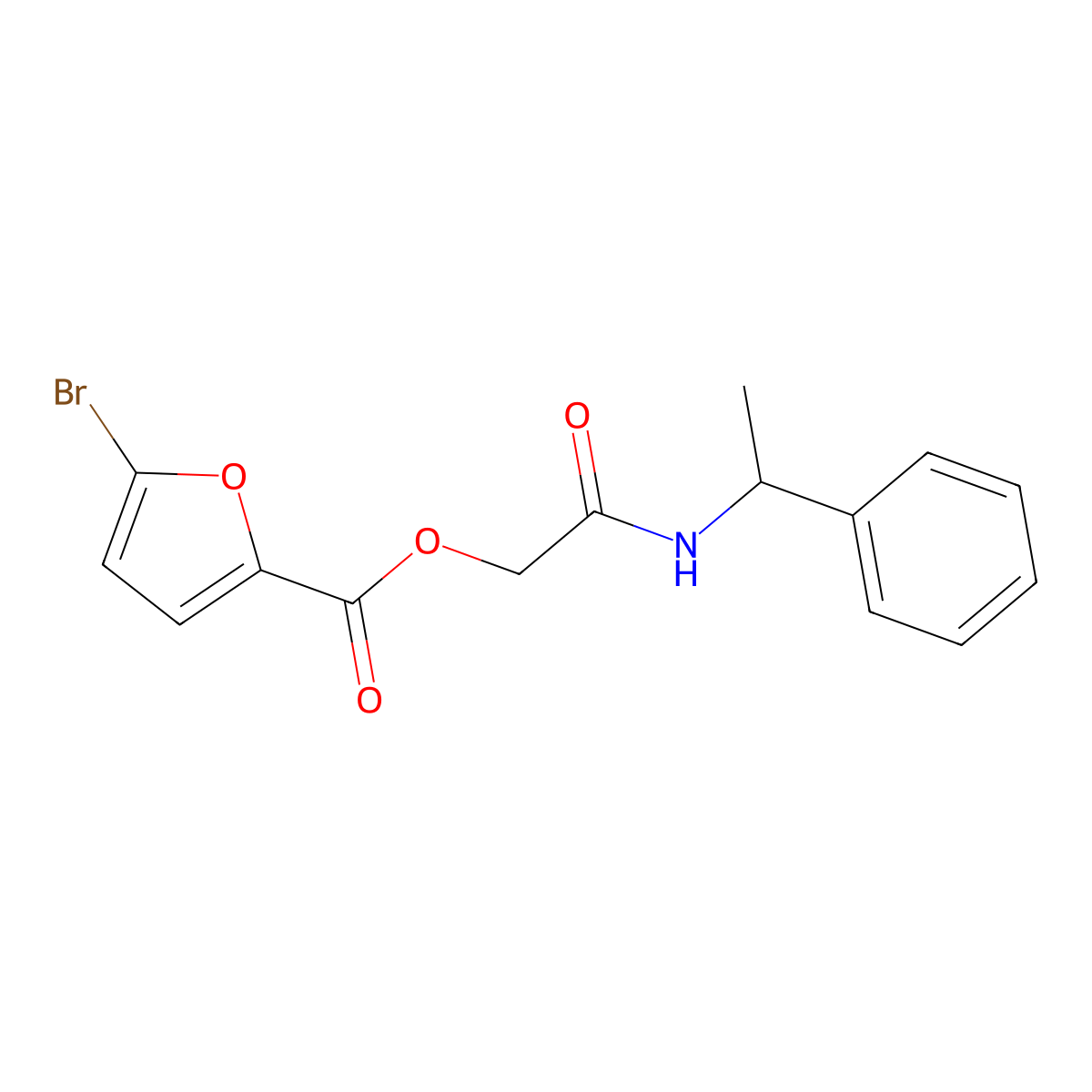 [(1-Phenylethyl)carbamoyl]methyl 5-bromofuran-2-carboxylate molecular structure, CAS 474904-67-1