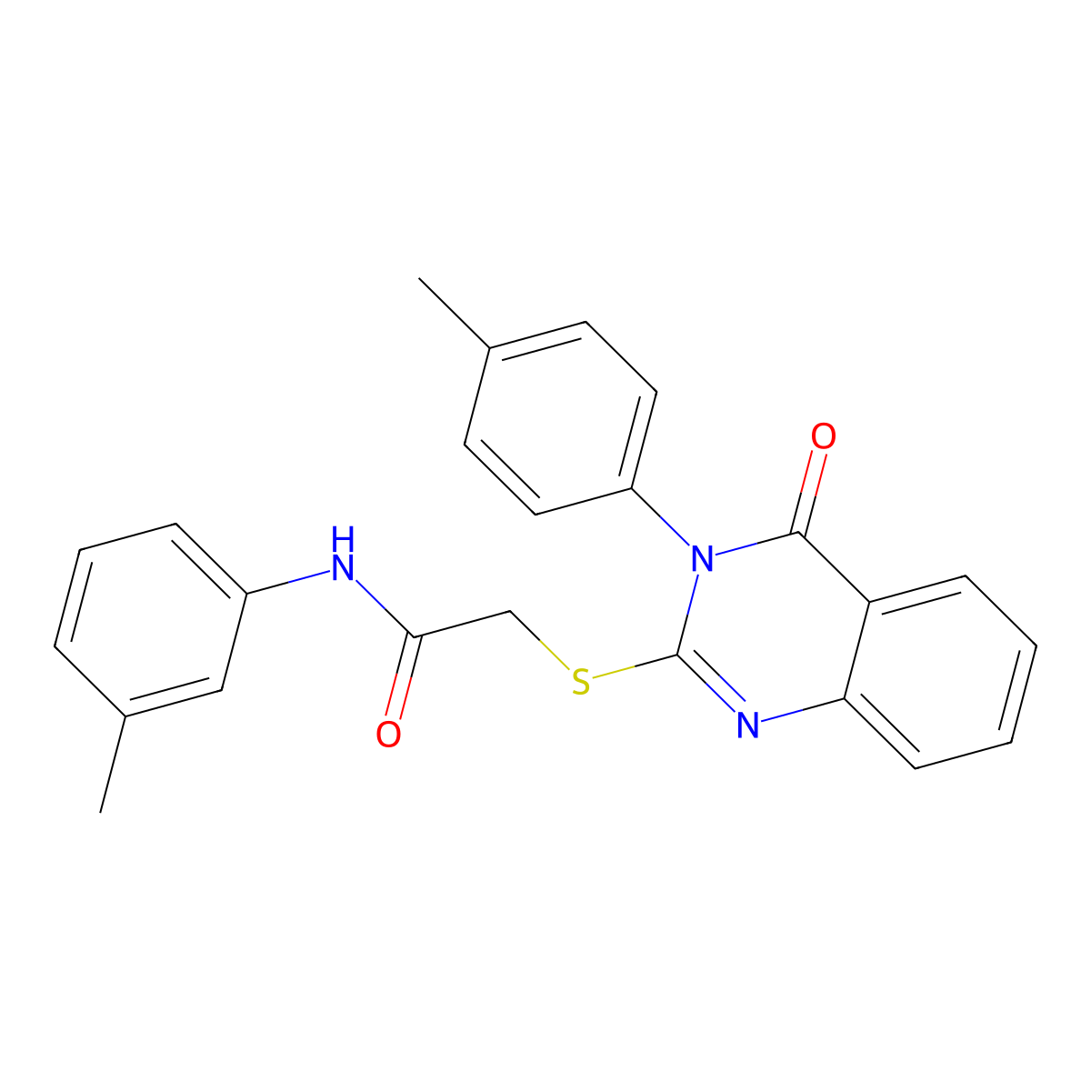 N-(3-Methylphenyl)-2-((3-(4-methylphenyl)-4-oxo-3,4-dihydro-2-quinazolinyl)sulfanyl)acetamide molecular structure, CAS 474907-74-9
