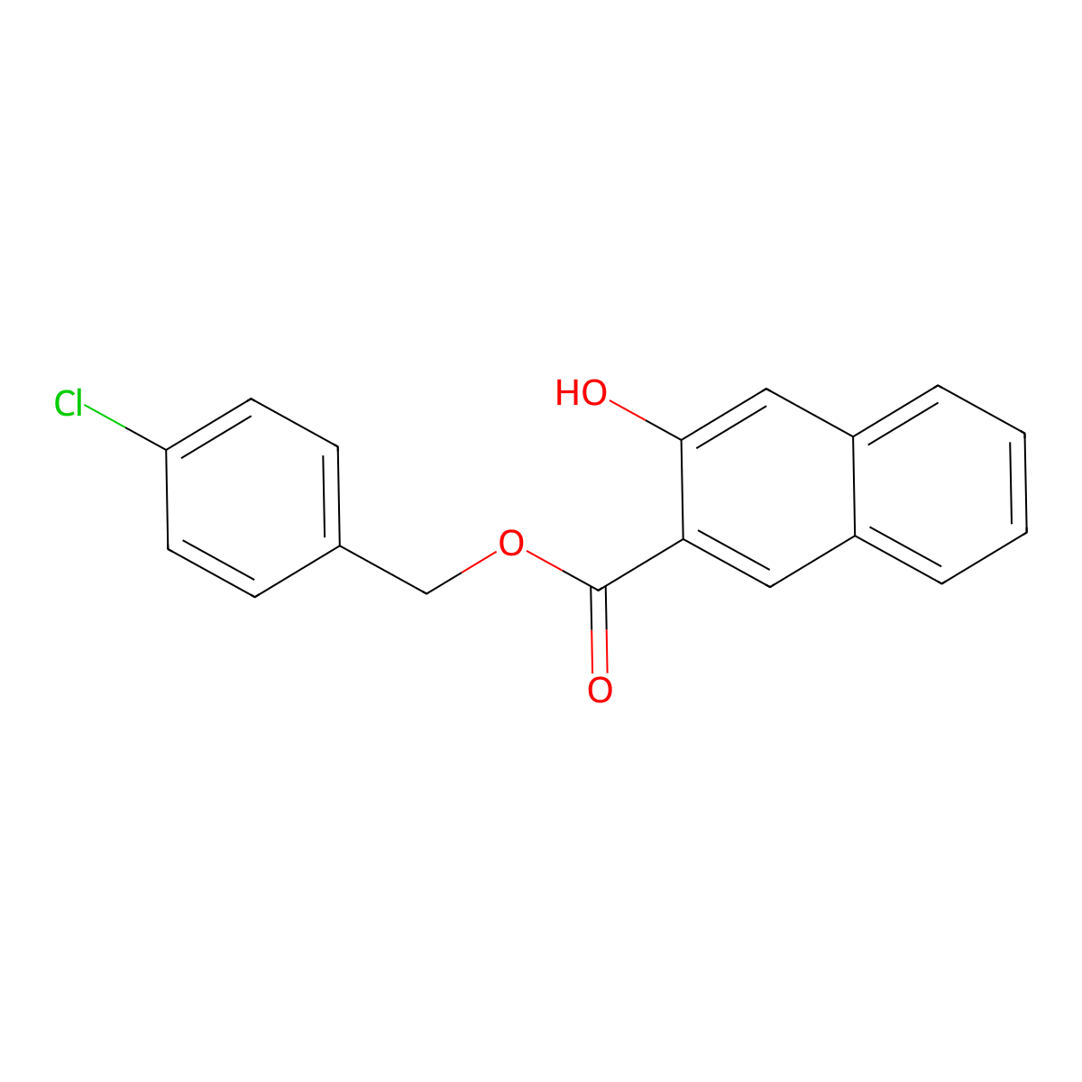4-Chlorobenzyl 3-hydroxy-2-naphthoate molecular structure, CAS 474913-42-3
