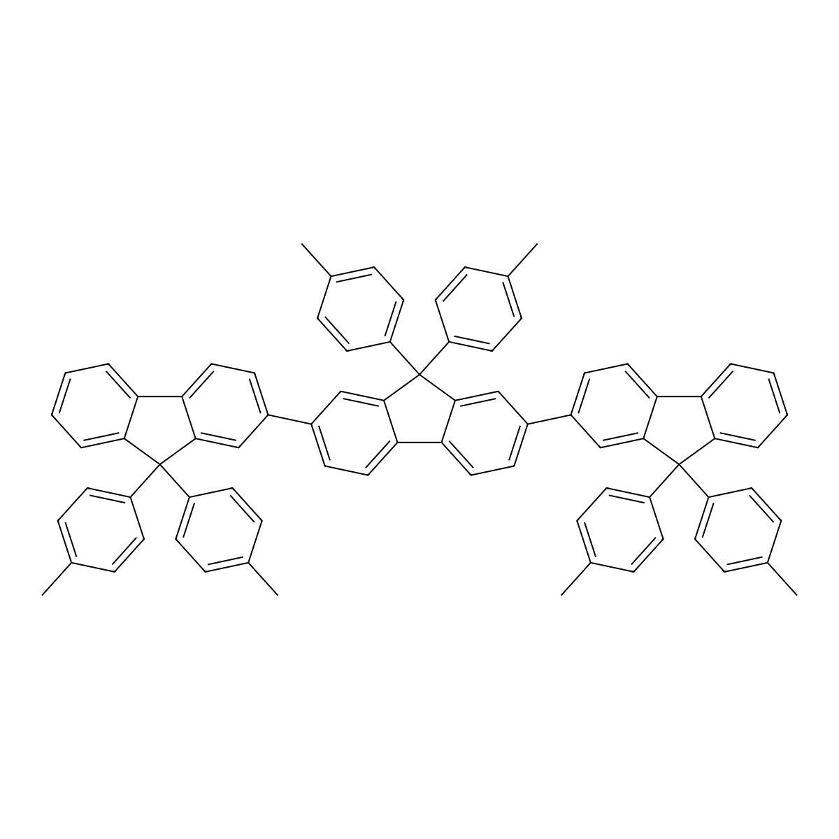 9,9,9',9',9'',9''-Hexa-p-tolyl-9H,9'H,9''H-2,2':7',2''-terfluorene molecular structure, CAS 474918-42-8