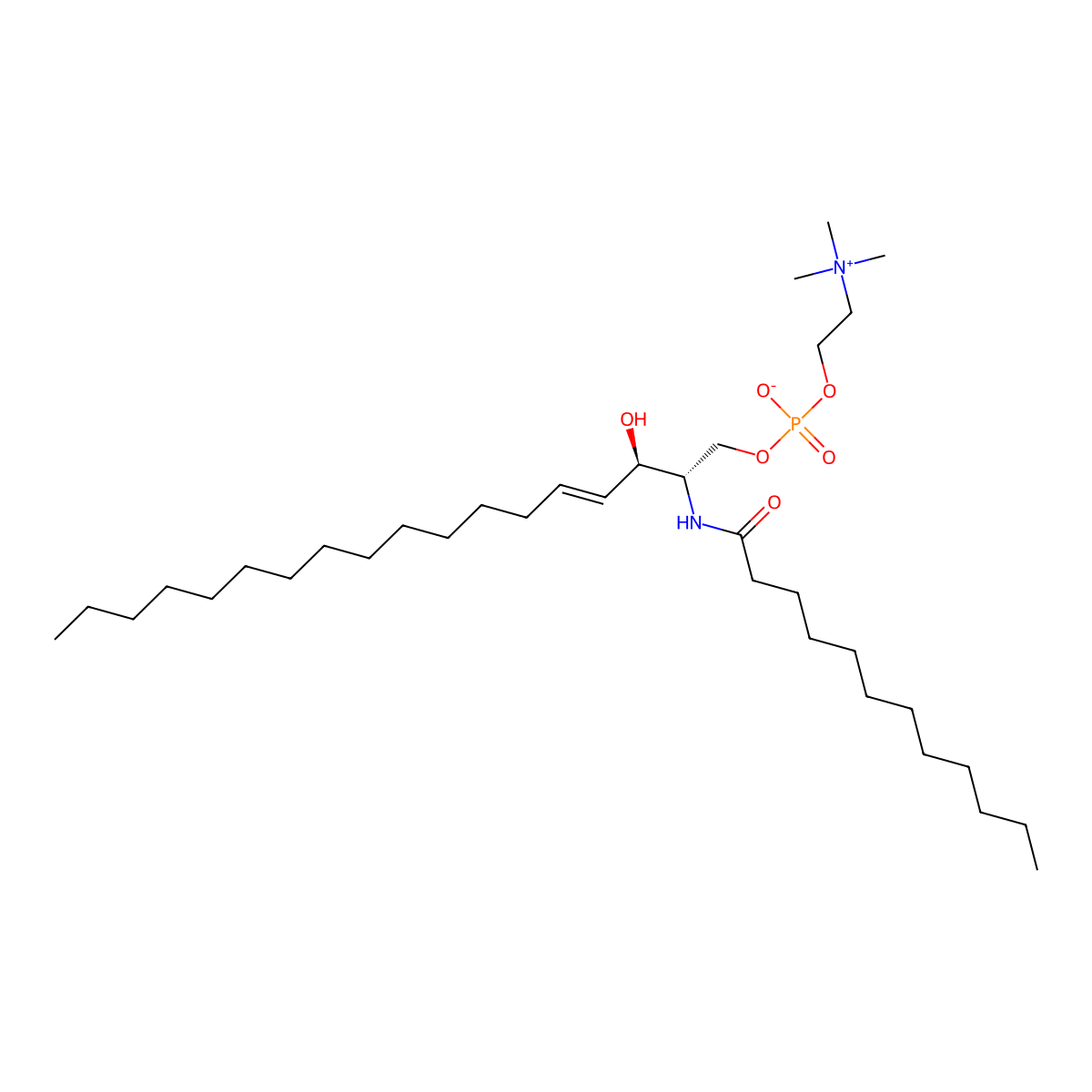 N-(Dodecanoyl)-sphing-4-enine-1-phosphocholine molecular structure, CAS 474923-21-2