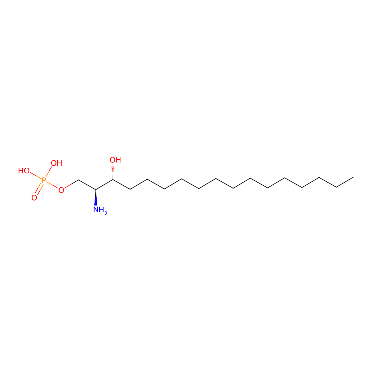 Heptadecasphinganine-1-phosphate molecular structure, CAS 474923-29-0