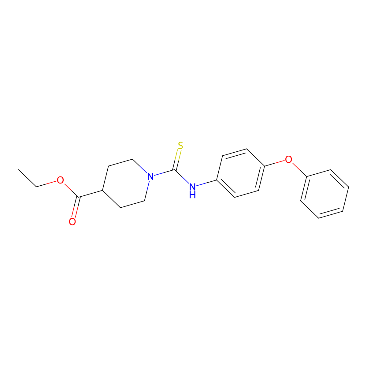 Ethyl 1-[(4-phenoxyphenyl)carbamothioyl]piperidine-4-carboxylate molecular structure, CAS 474924-30-6
