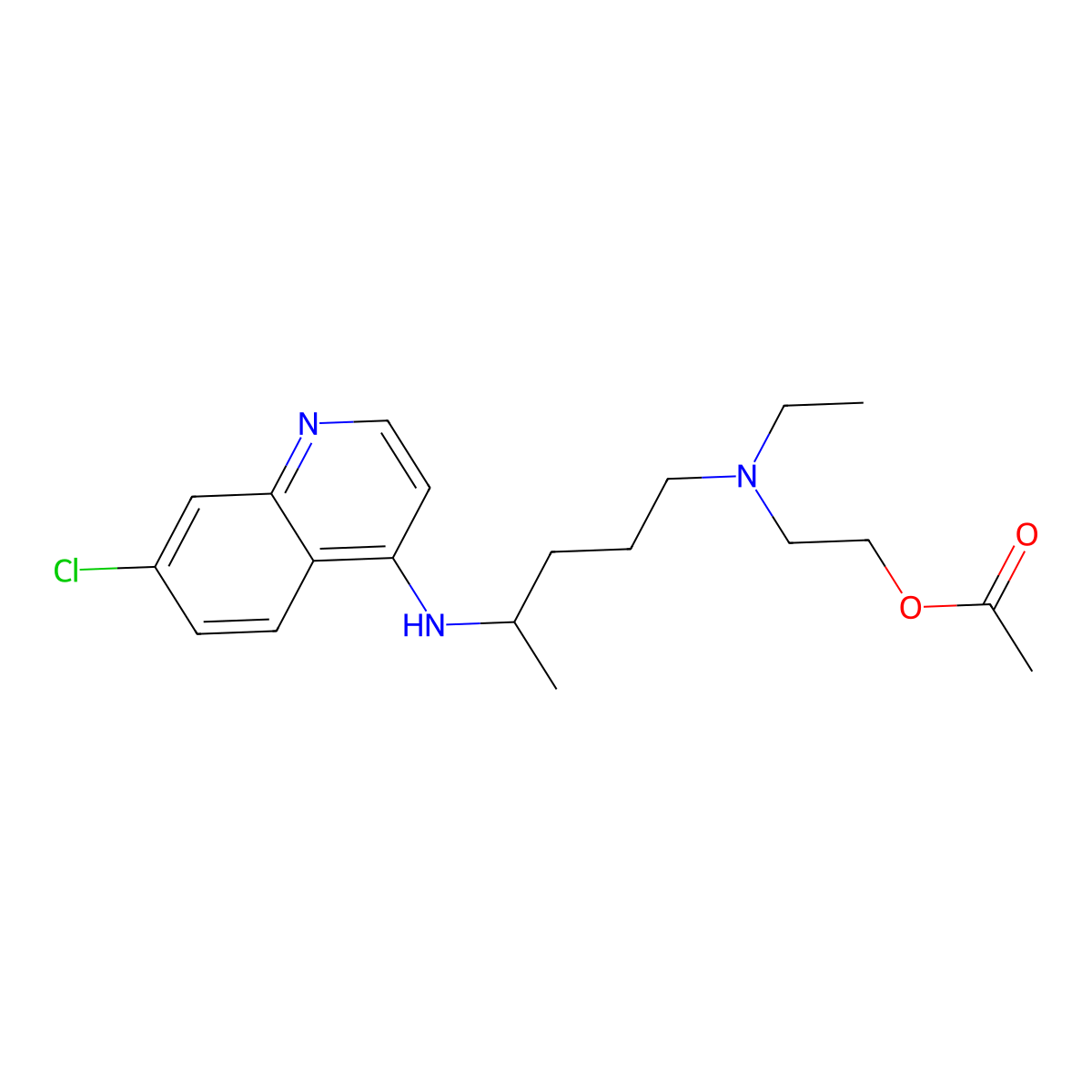 Hydroxychloroquine acetate molecular structure, CAS 47493-14-1