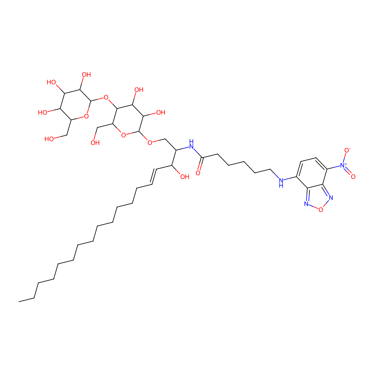 C6 NBD-Sphingosine, beta-D-lactosyl molecular structure, CAS 474943-04-9