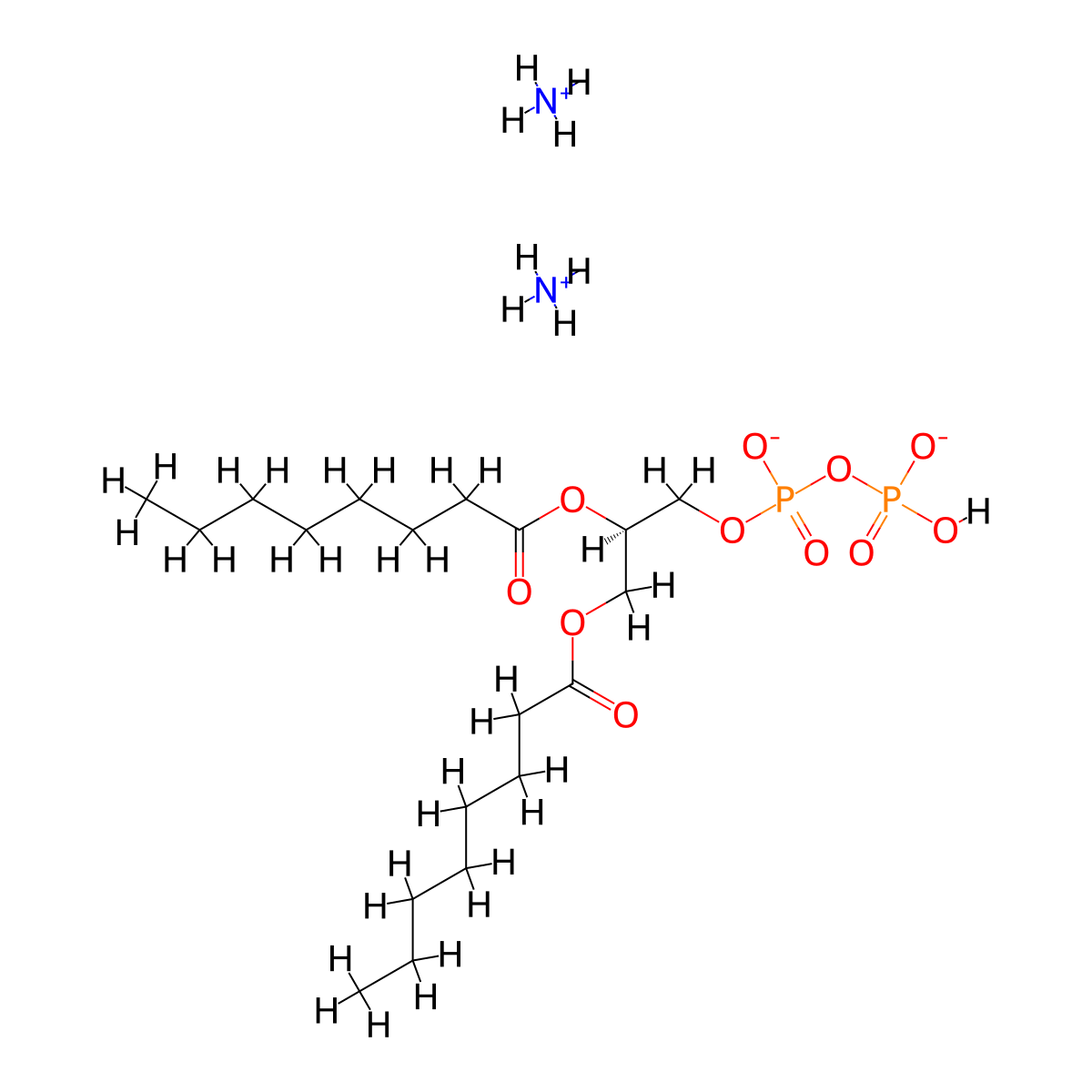Dioctanoylgycerol pyrophosphate ammonium salt molecular structure, CAS 474943-13-0