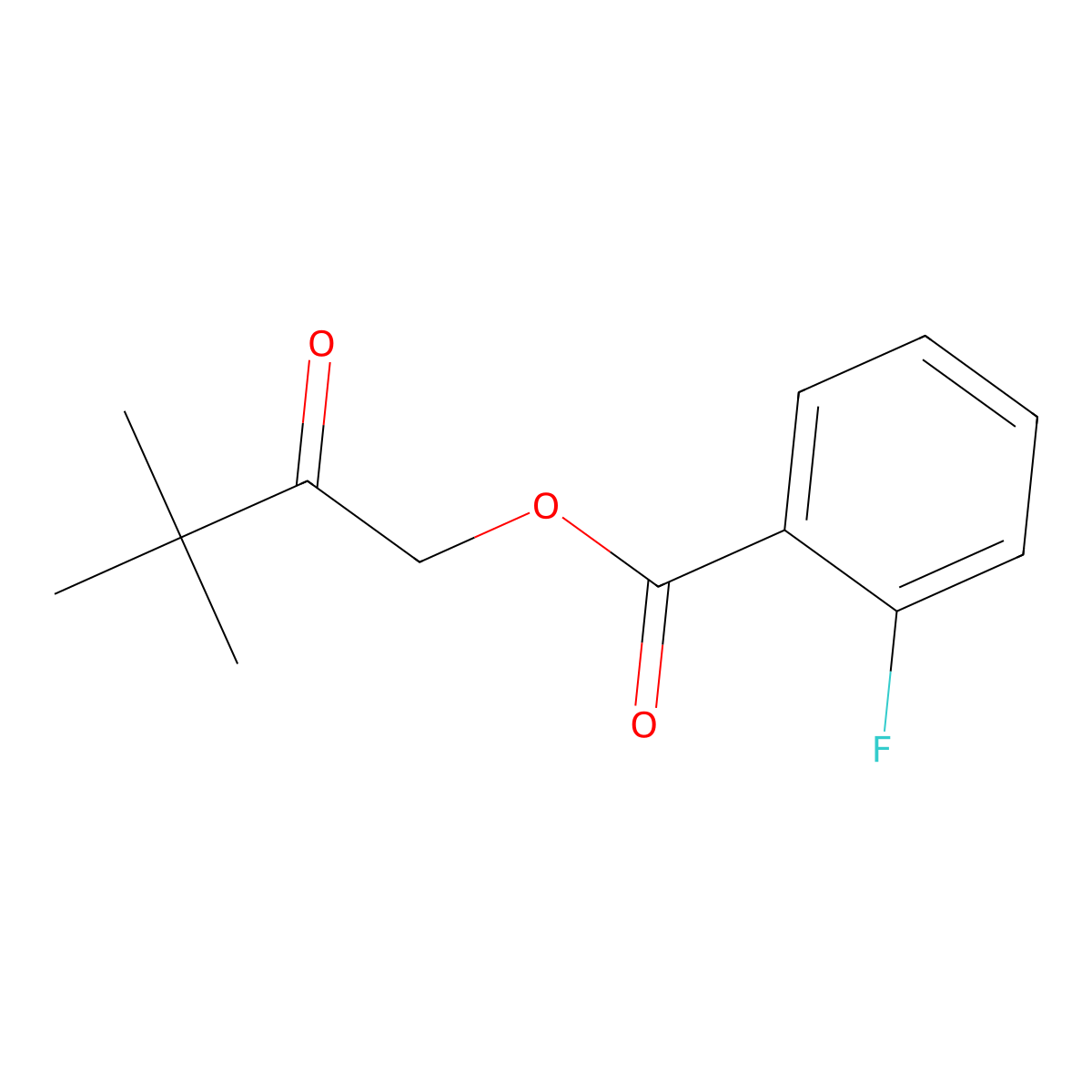 3,3-Dimethyl-2-oxobutyl 2-fluorobenzoate molecular structure, CAS 474945-57-8