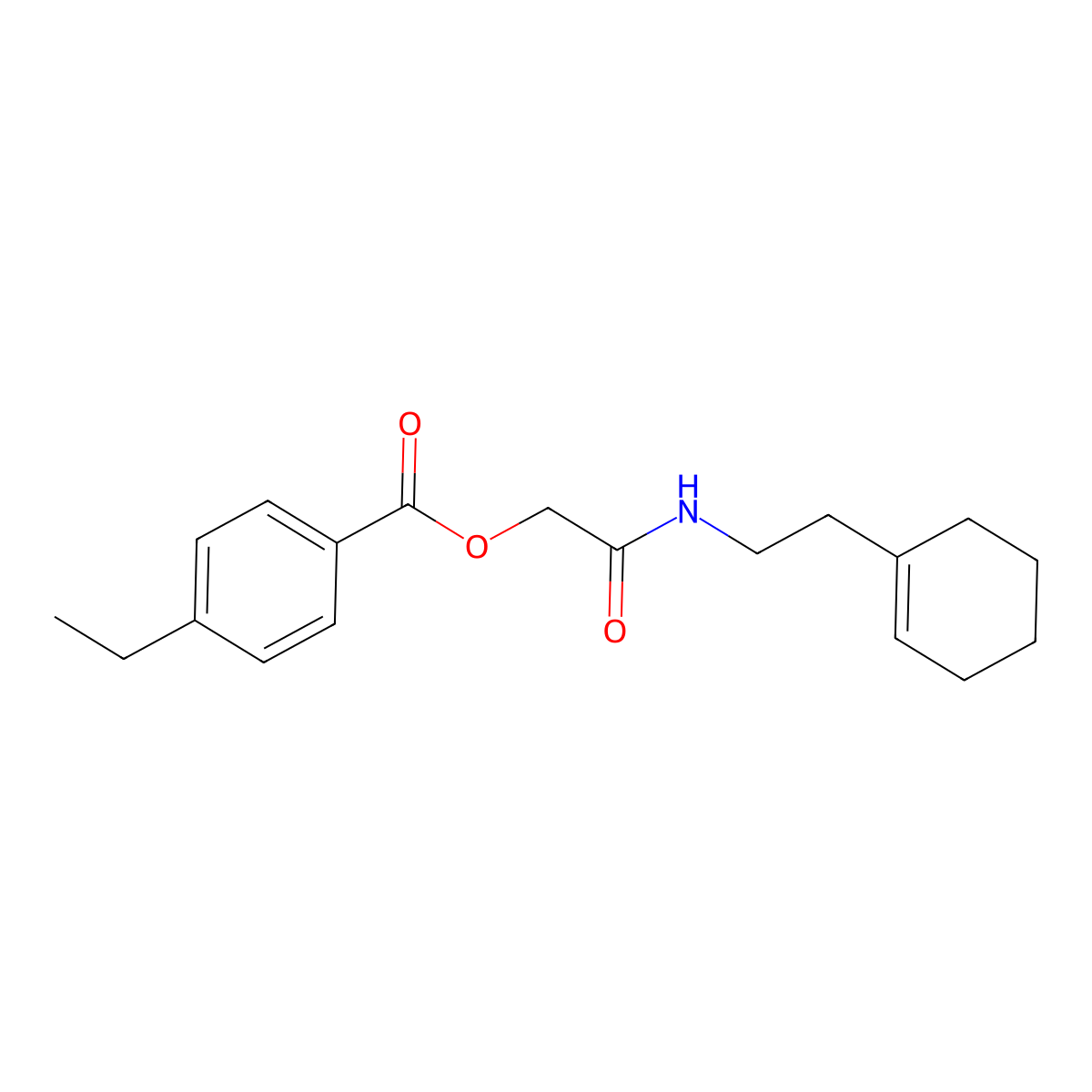 2-((2-(Cyclohex-1-en-1-yl)ethyl)amino)-2-oxoethyl 4-ethylbenzoate molecular structure, CAS 474948-06-6