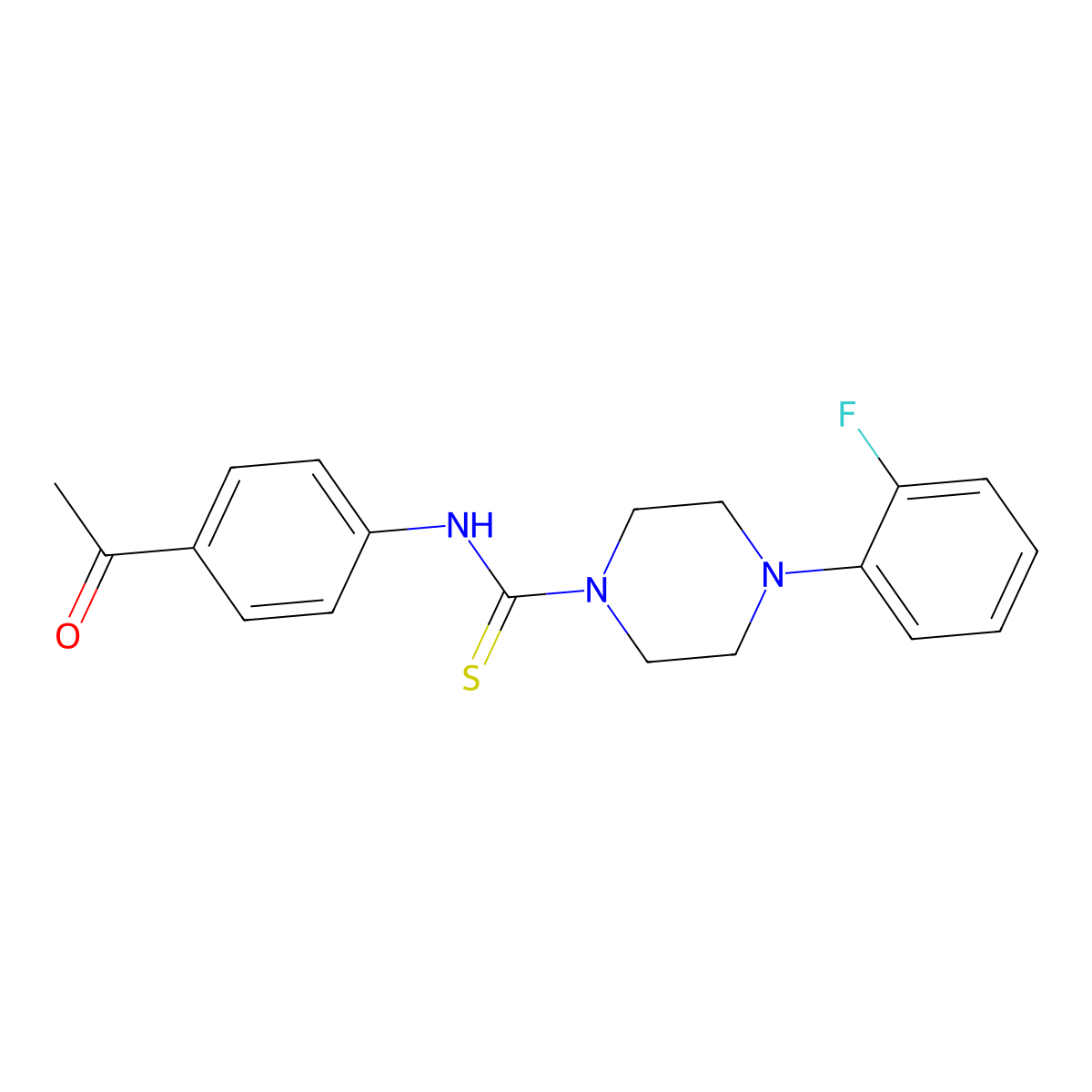 N-(4-acetylphenyl)-4-(2-fluorophenyl)piperazine-1-carbothioamide molecular structure, CAS 474953-73-6