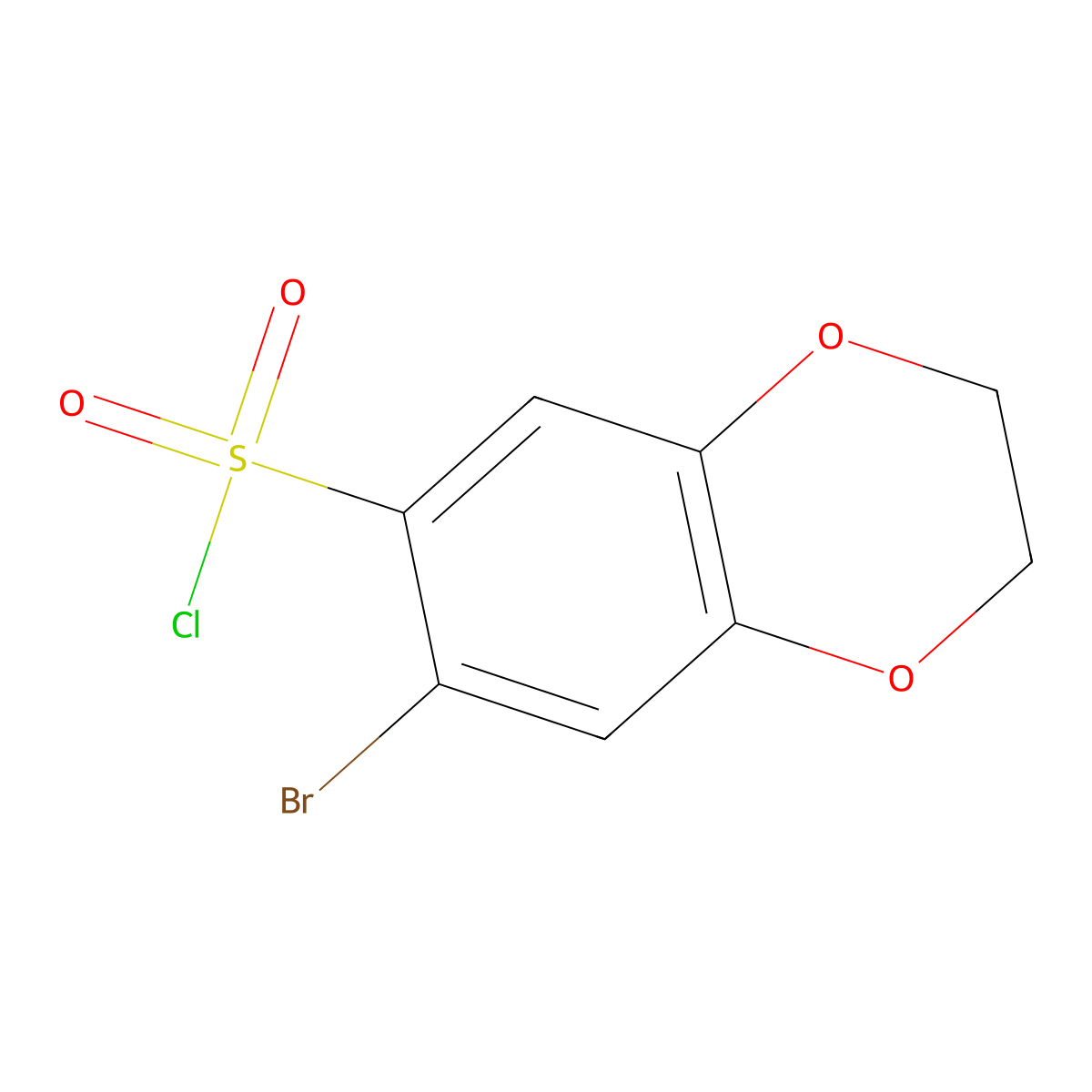 7-Bromo-2,3-dihydro-1,4-benzodioxine-6-sulfonyl chloride molecular structure, CAS 474955-66-3