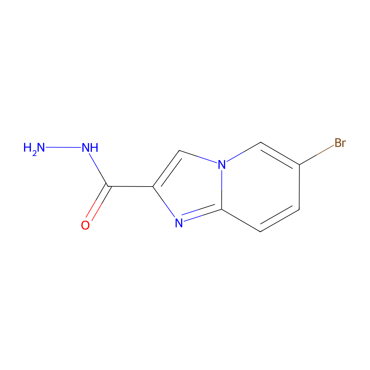 6-Bromo-imidazo[1,2-a]pyridine-2-carbohydrazide molecular structure, CAS 474956-06-4