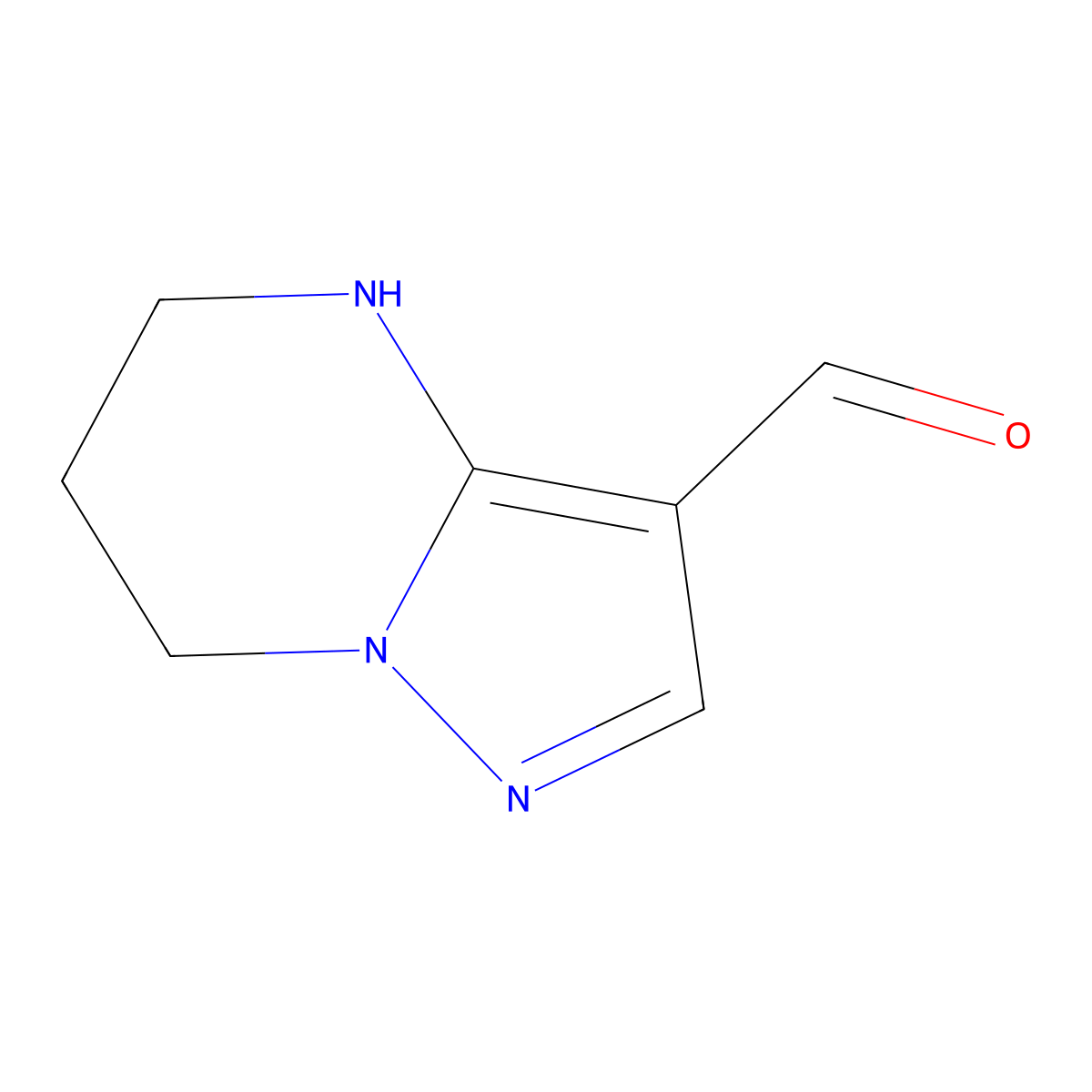 4H,5H,6H,7H-pyrazolo(1,5-a)pyrimidine-3-carbaldehyde molecular structure, CAS 474957-13-6
