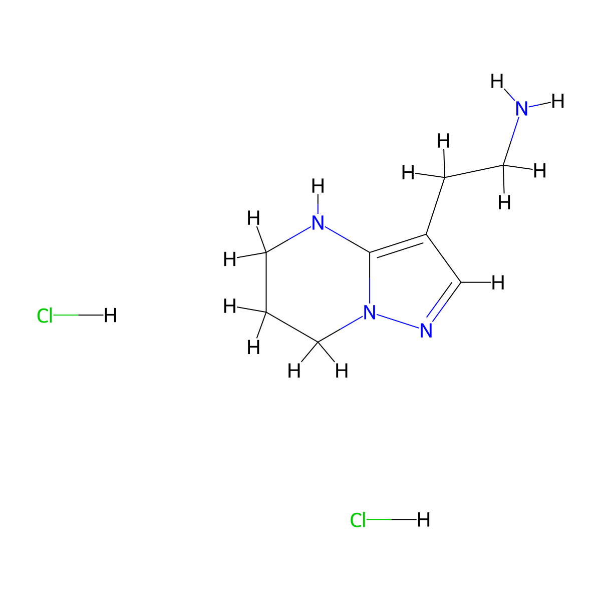 2-(4,5,6,7-Tetrahydropyrazolo[1,5-a]pyrimidin-3-yl)ethylamine dihydrochloride molecular structure, CAS 474957-17-0