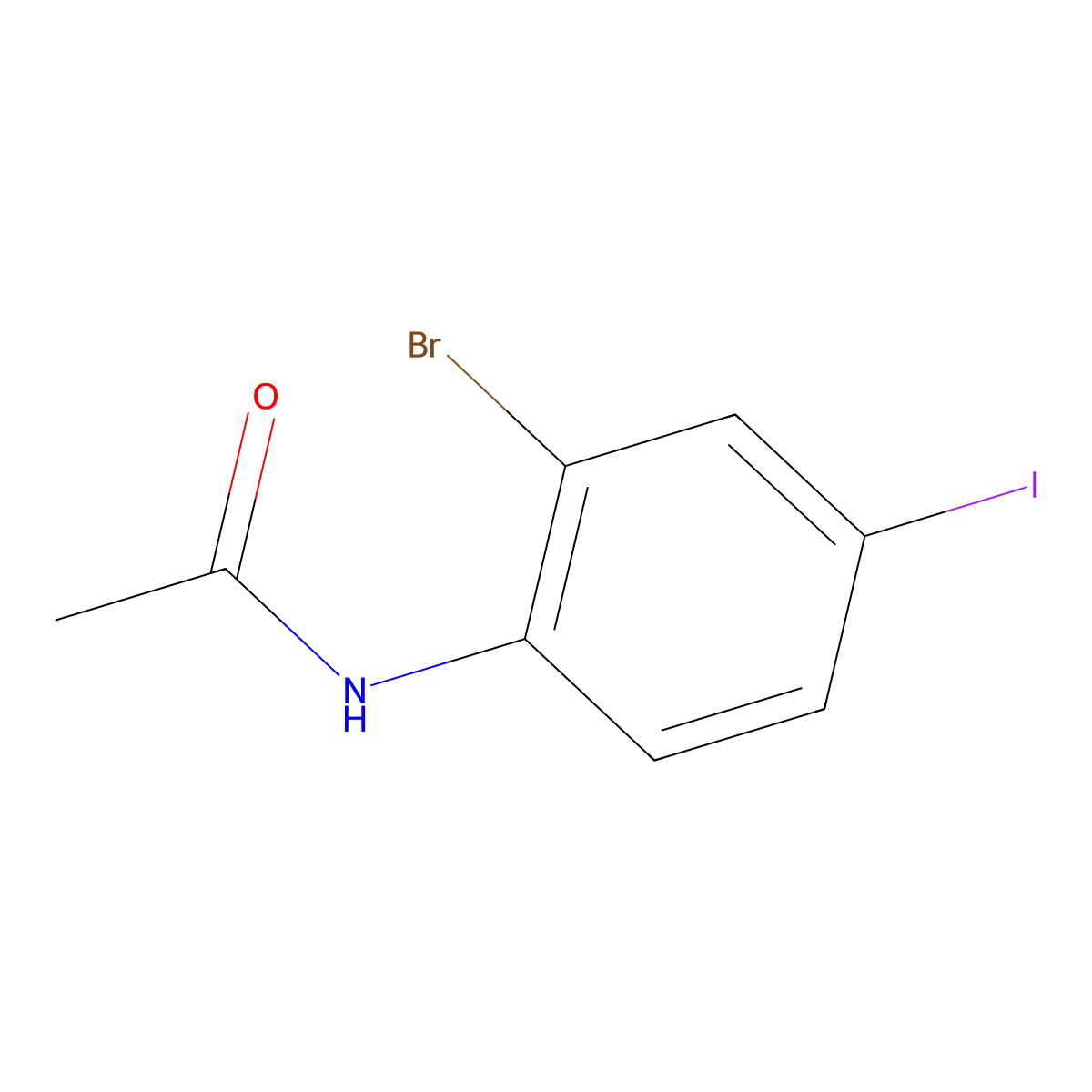 N-(2-bromo-4-iodophenyl)acetamide molecular structure, CAS 474966-95-5
