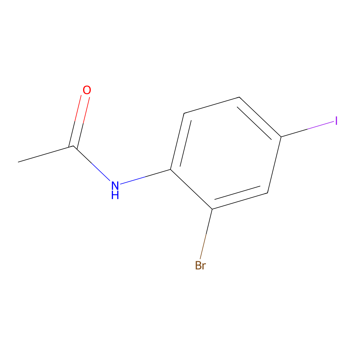 N-(2-bromo-4-iodophenyl)acetamide molecular structure, CAS 474966-95-5