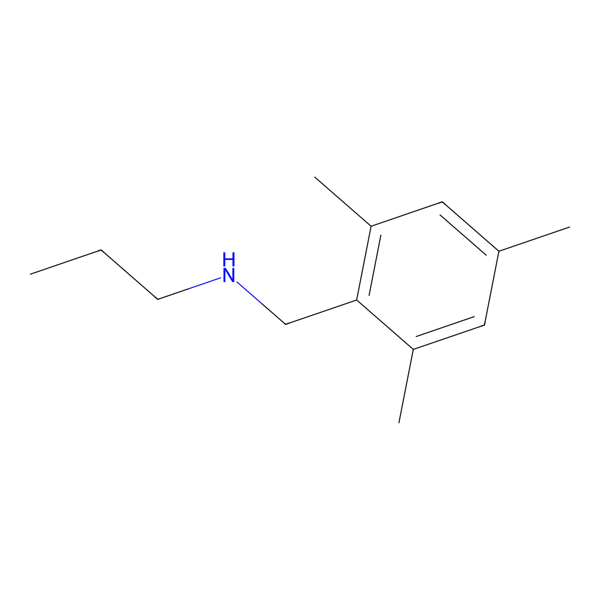 Propyl[(2,4,6-trimethylphenyl)methyl]amine molecular structure, CAS 474972-04-8