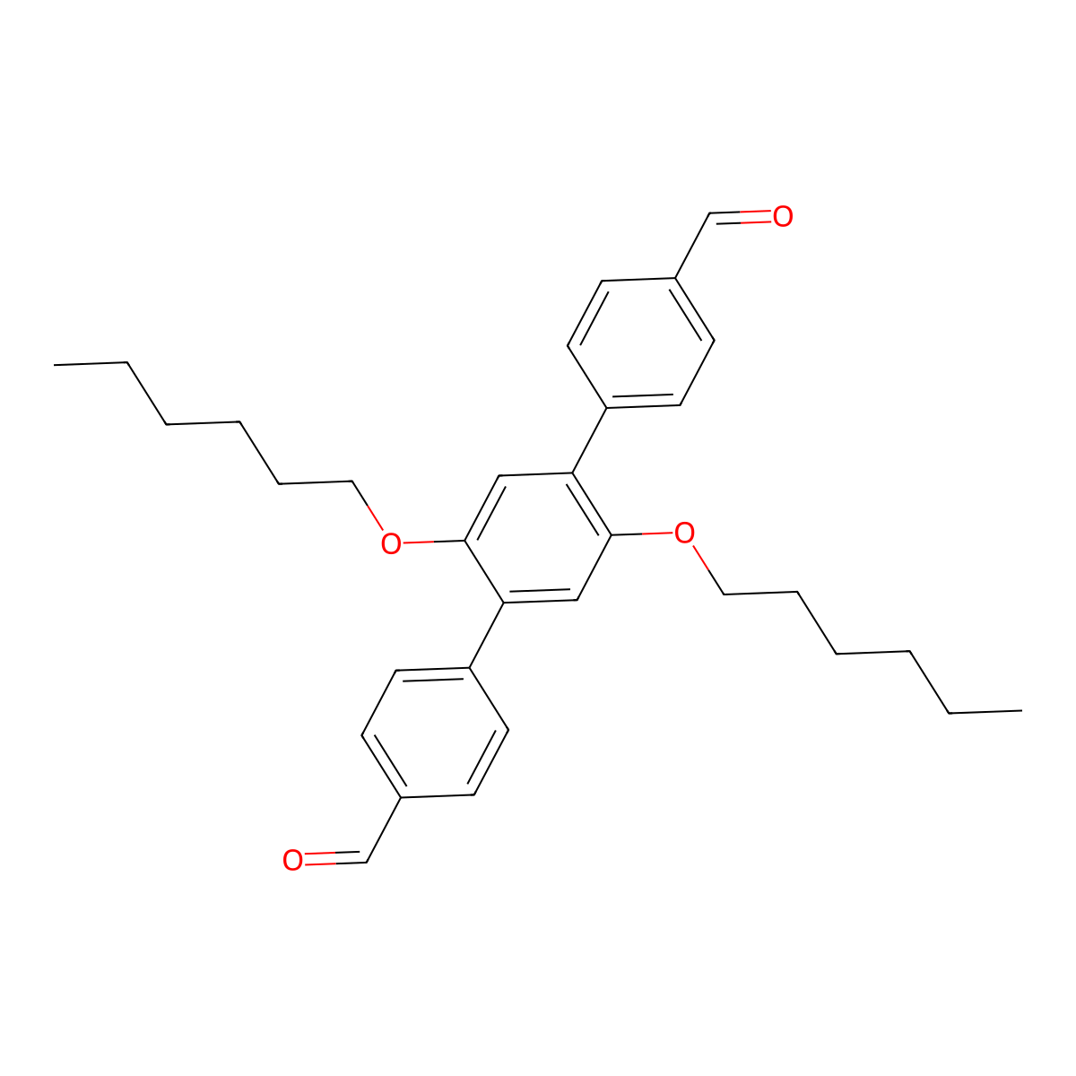 2',5'-Bis(hexyloxy)-[1,1':4',1''-terphenyl]-4,4''-dicarbaldehyde molecular structure, CAS 474974-24-8