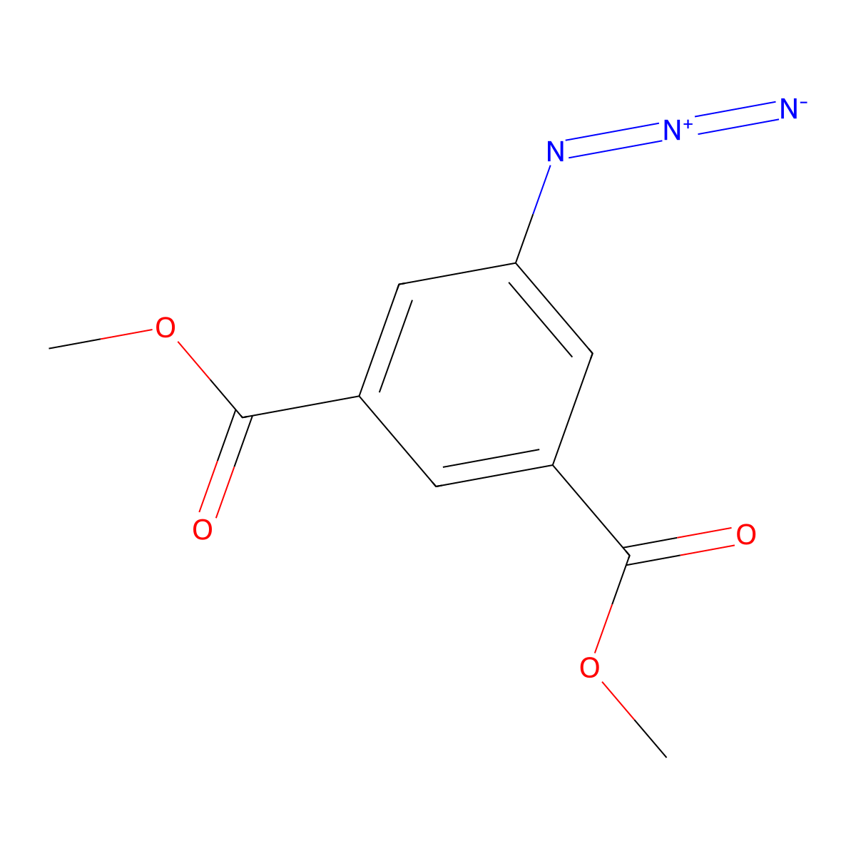 1,3-Benzenedicarboxylic acid, 5-azido-, dimethyl ester molecular structure, CAS 474975-46-7