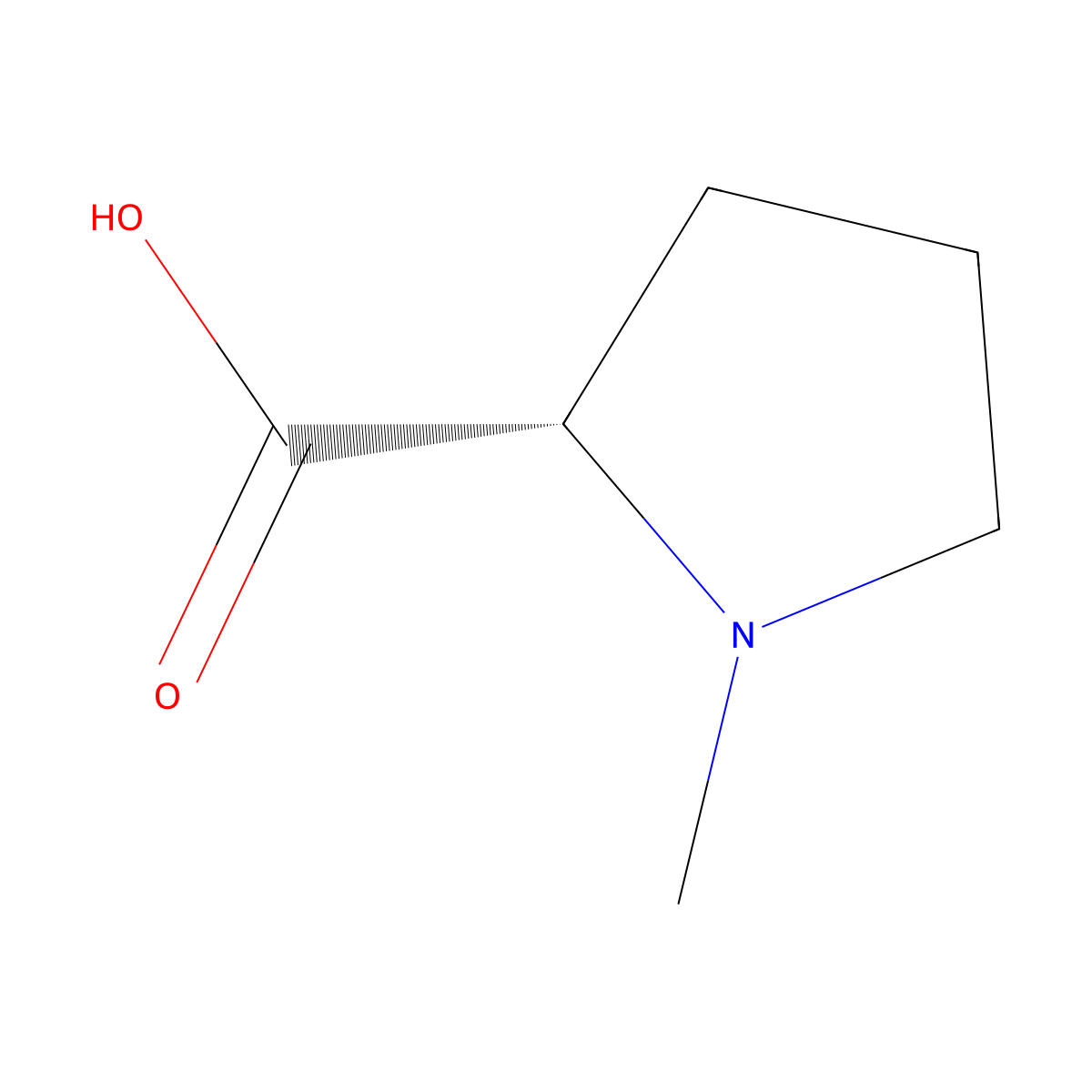 N-Methyl-L-proline molecular structure, CAS 475-11-6