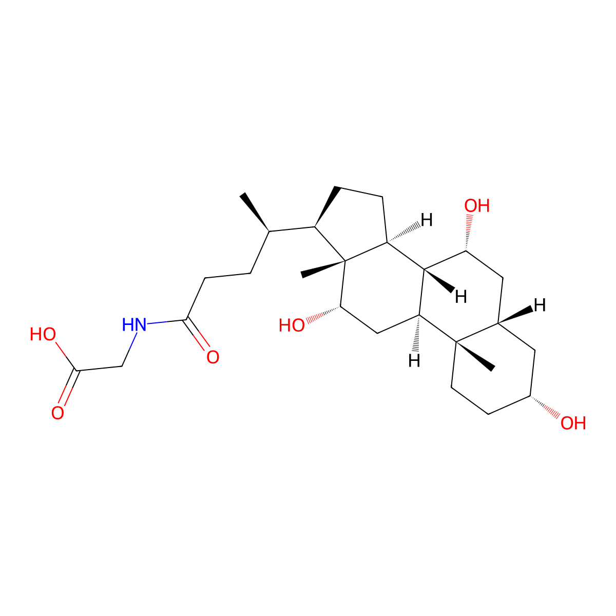 Glycocholic Acid molecular structure, CAS 475-31-0