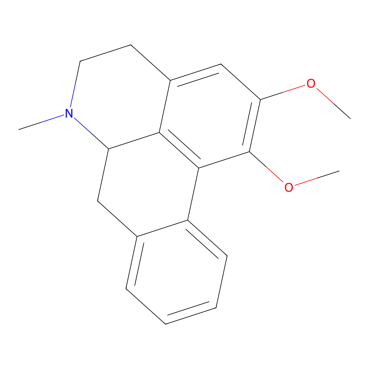 (-)-Nuciferine molecular structure, CAS 475-83-2