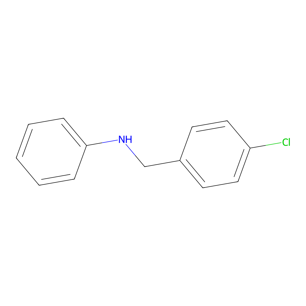N-[(4-chlorophenyl)methyl]aniline molecular structure, CAS 4750-61-2