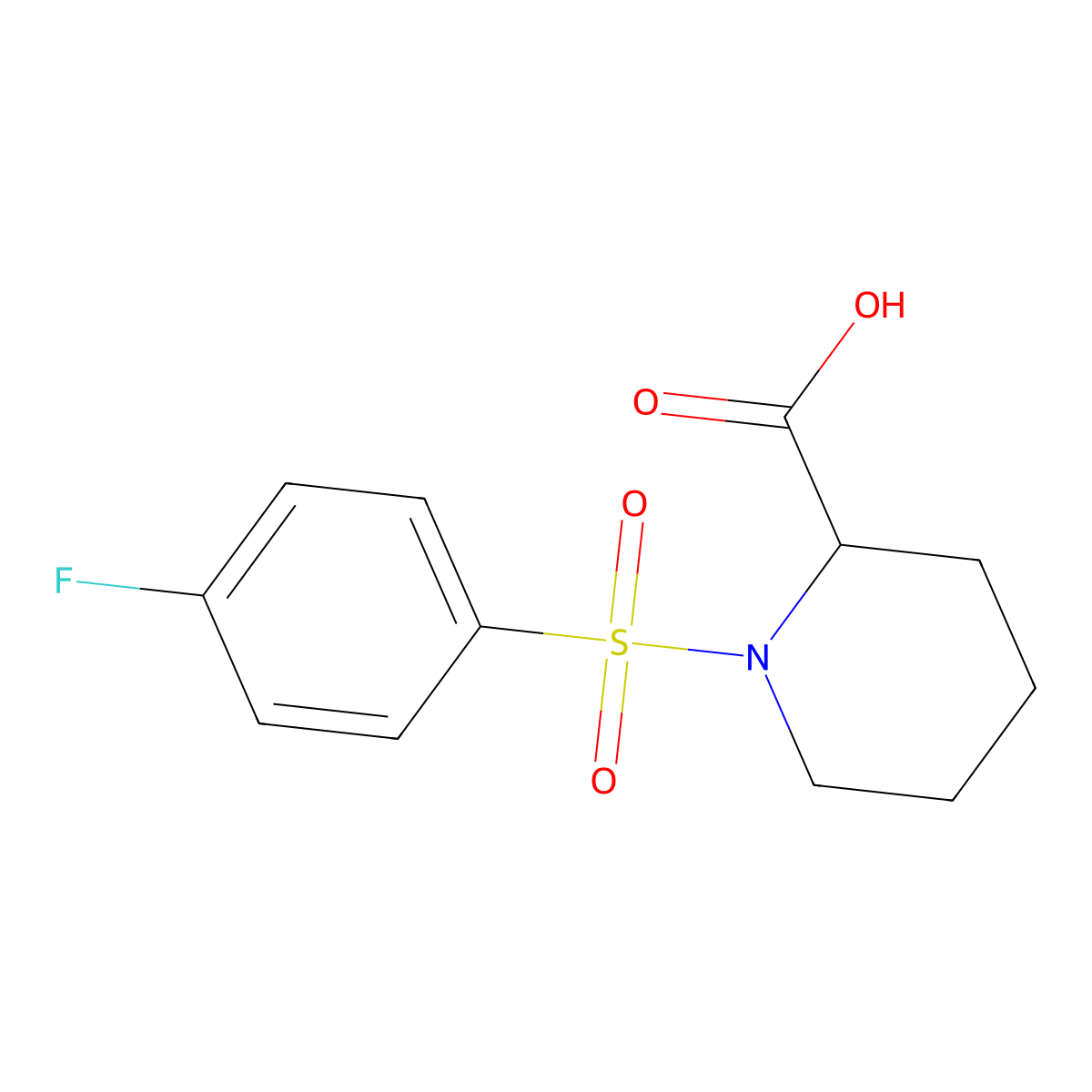 1-(4-Fluoro-benzenesulfonyl)-piperidine-2-carboxylic acid molecular structure, CAS 475041-04-4