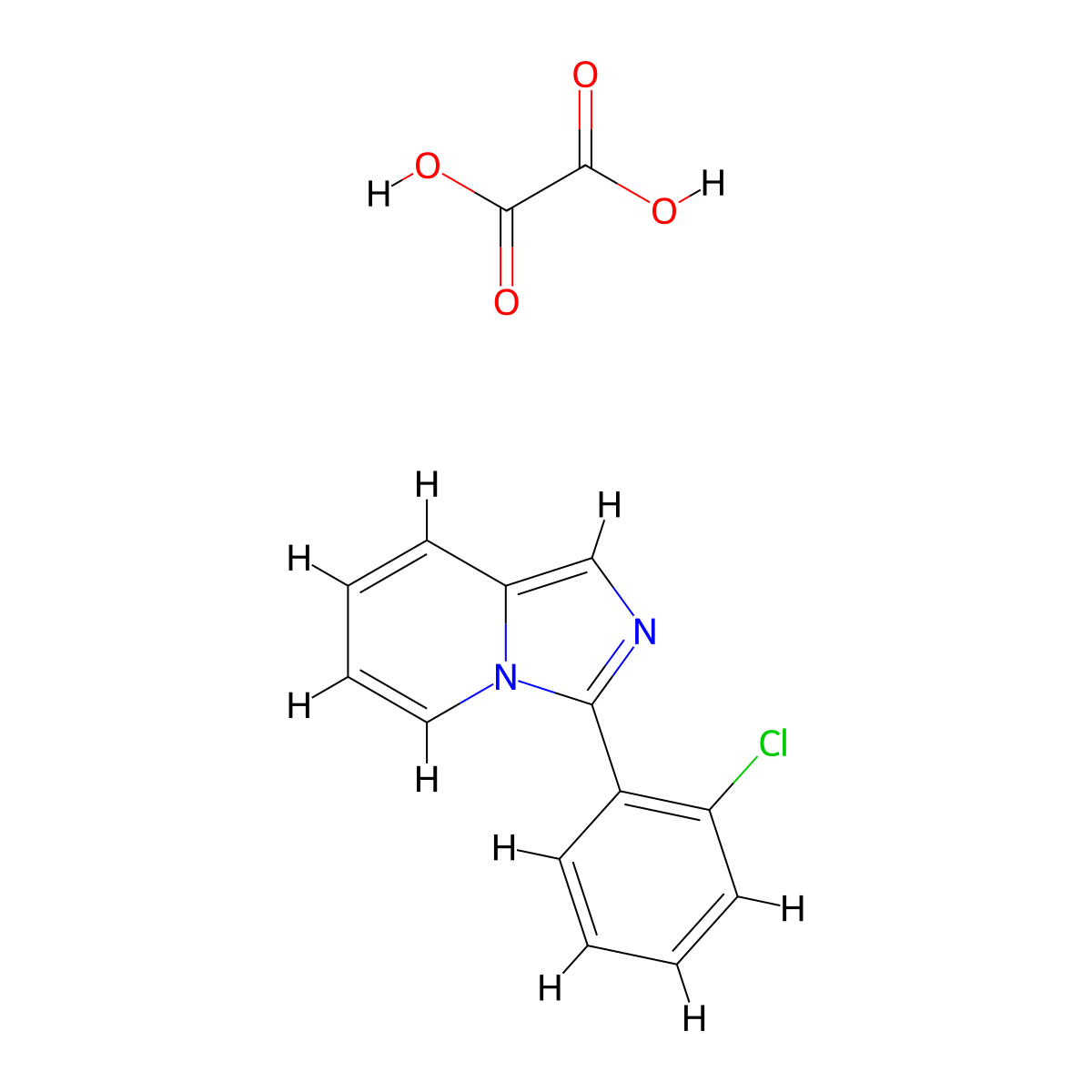 3-(2-Chlorophenyl)imidazo[1,5-a]pyridine oxalate molecular structure, CAS 475041-05-5