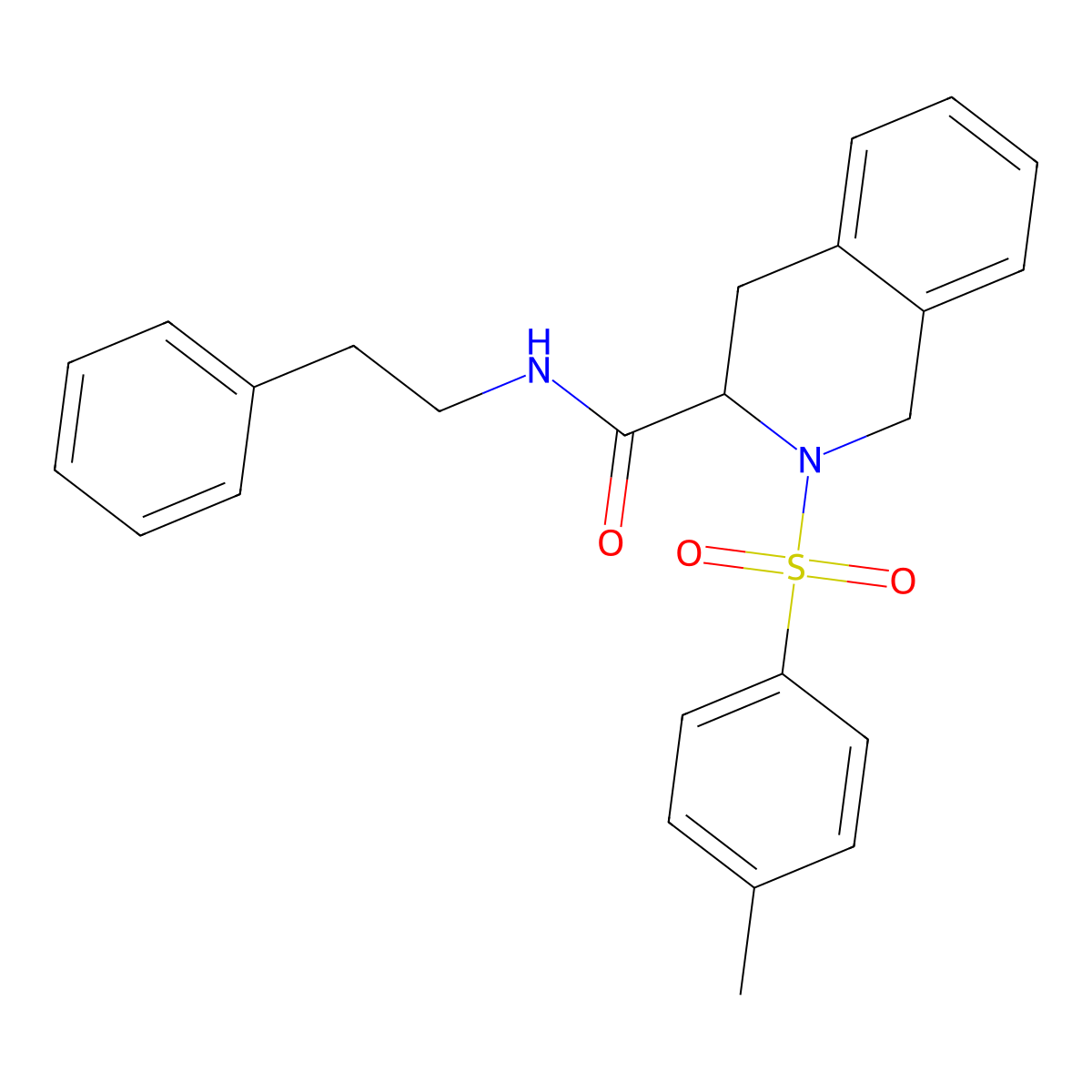 2-(4-methylbenzenesulfonyl)-N-(2-phenylethyl)-1,2,3,4-tetrahydroisoquinoline-3-carboxamide molecular structure, CAS 475041-40-8