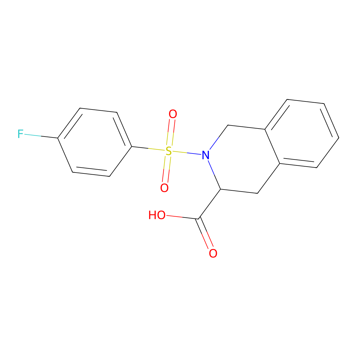 2-(4-Fluorobenzenesulfonyl)-1,2,3,4-tetrahydroisoquinoline-3-carboxylic acid molecular structure, CAS 475041-45-3