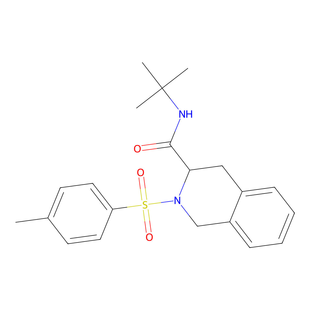 N-tert-butyl-2-[(4-methylphenyl)sulfonyl]-1,2,3,4-tetrahydroisoquinoline-3-carboxamide molecular structure, CAS 475041-46-4