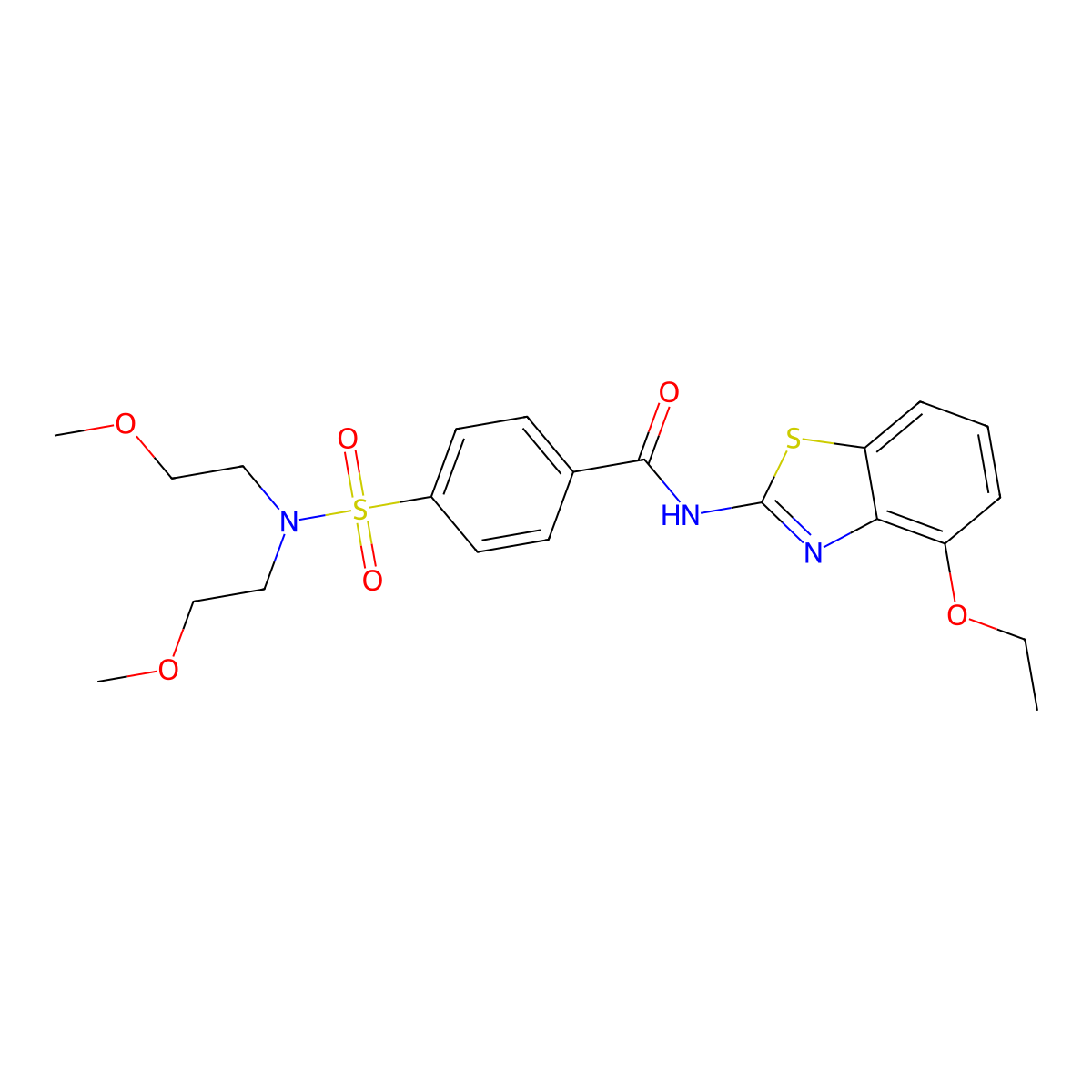 4-[bis(2-methoxyethyl)sulfamoyl]-N-(4-ethoxy-1,3-benzothiazol-2-yl)benzamide molecular structure, CAS 475044-27-0
