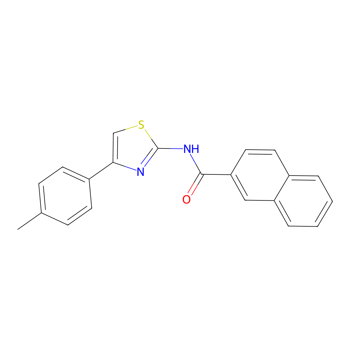 N-[4-(4-methylphenyl)-1,3-thiazol-2-yl]naphthalene-2-carboxamide molecular structure, CAS 475044-88-3