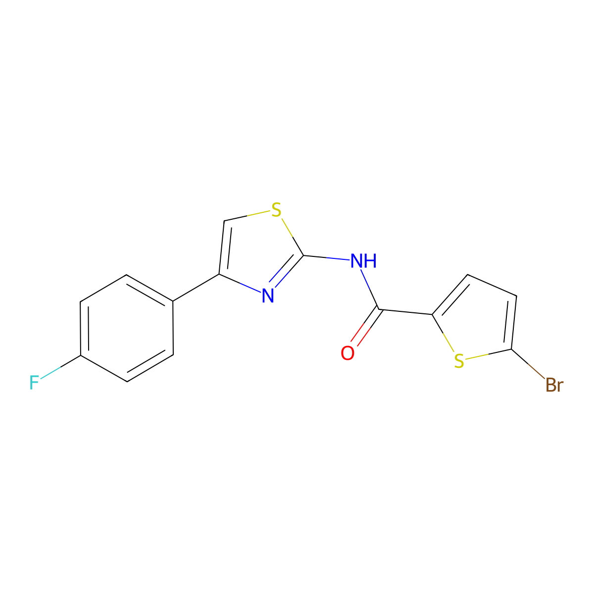 5-bromo-N-[4-(4-fluorophenyl)-1,3-thiazol-2-yl]thiophene-2-carboxamide molecular structure, CAS 475045-46-6
