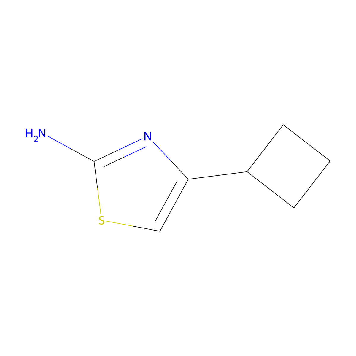 4-Cyclobutyl-1,3-thiazol-2-amine molecular structure, CAS 475058-07-2