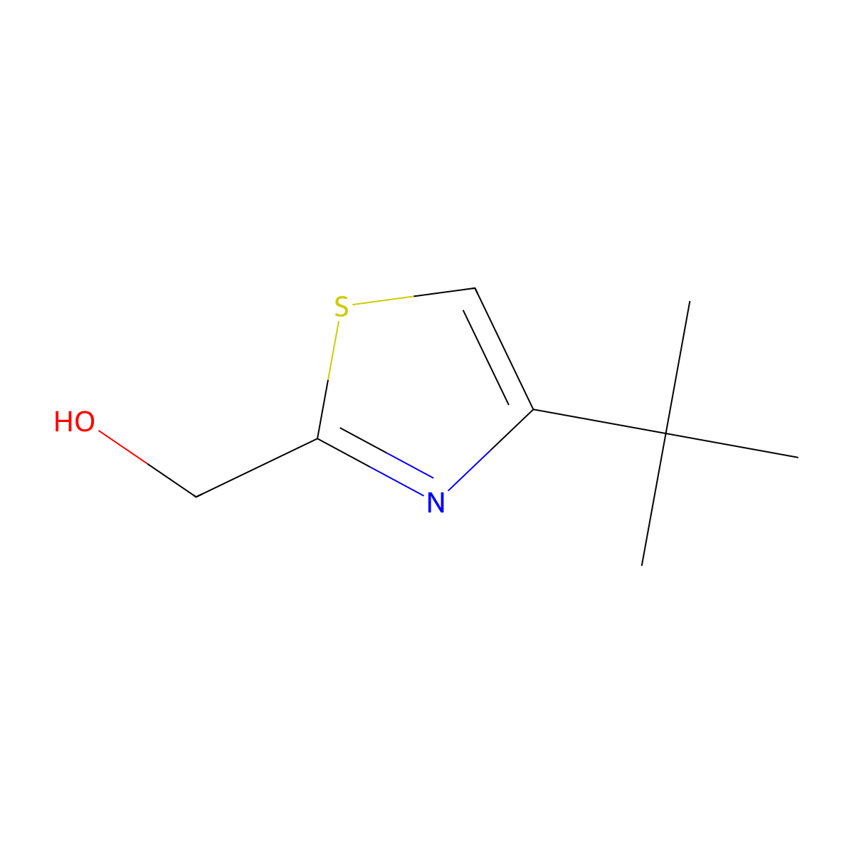 (4-(tert-Butyl)thiazol-2-yl)methanol molecular structure, CAS 475059-74-6