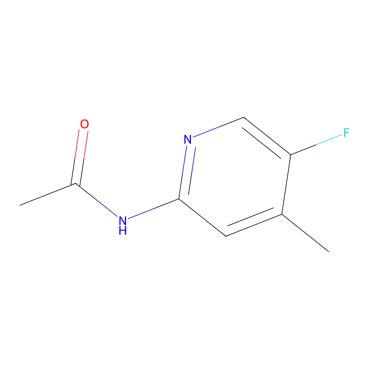 N-(5-fluoro-4-methylpyridin-2-yl)acetamide molecular structure, CAS 475060-21-0