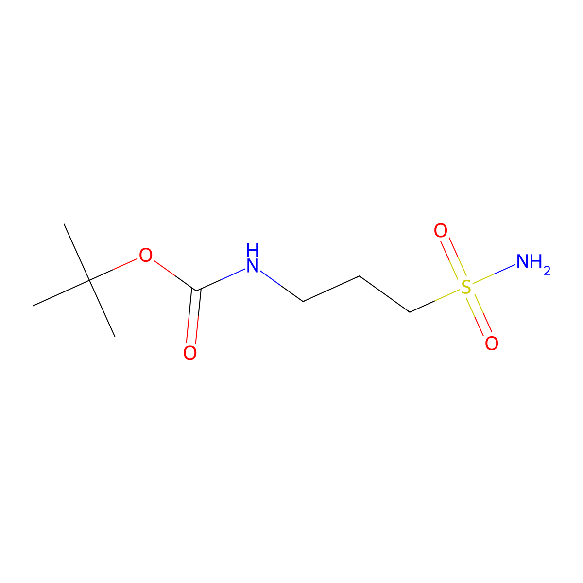 tert-butyl N-(3-sulfamoylpropyl)carbamate molecular structure, CAS 475060-41-4