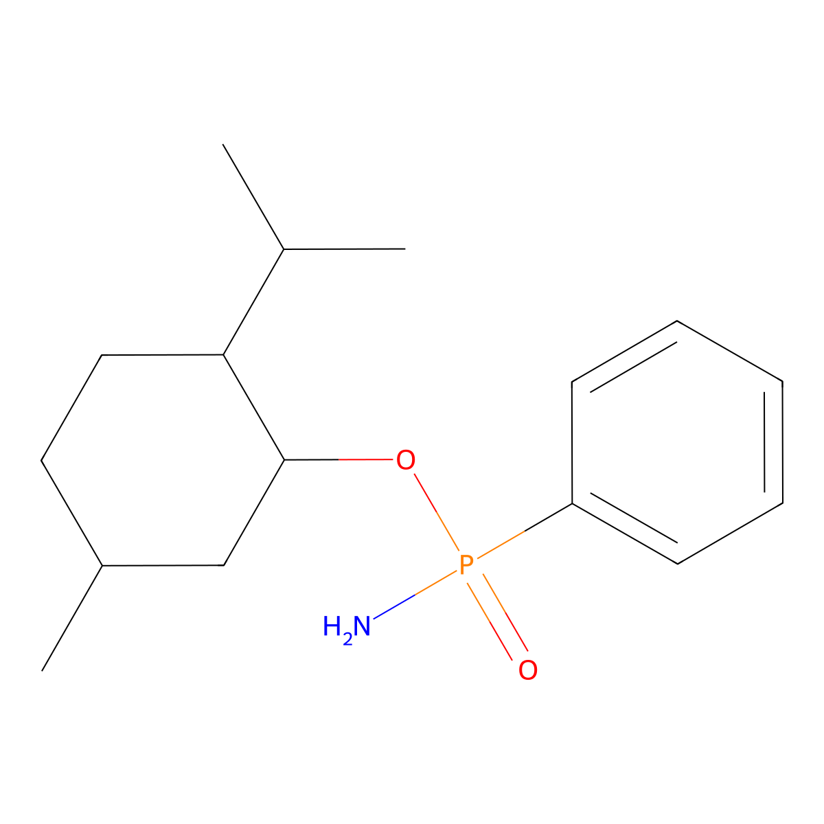 [Amino-(5-methyl-2-propan-2-ylcyclohexyl)oxyphosphoryl]benzene molecular structure, CAS 475061-84-8